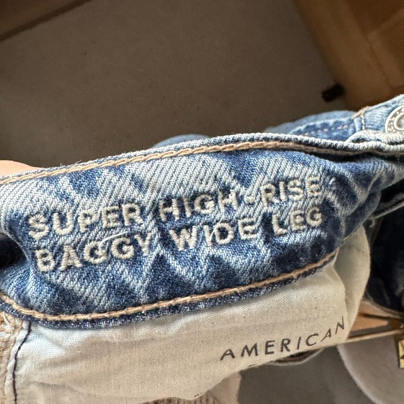 Women High-Rise Baggy Wide Leg Jeans - Blue - Picture 2 of 4